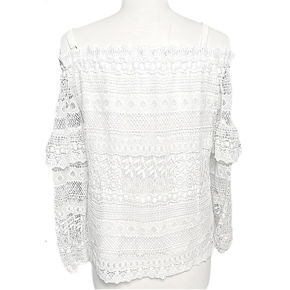 ANTHROPOLOGIE Parker Women’s Jordana Cold Shoulder Ivory Lace Blouse size small - Picture 5 of 7
